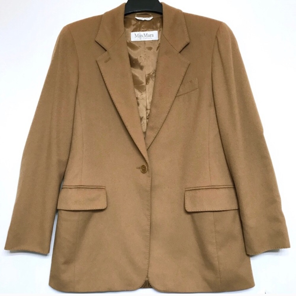 MaxMara Pure Cashmere One Button Blazer, Size 10